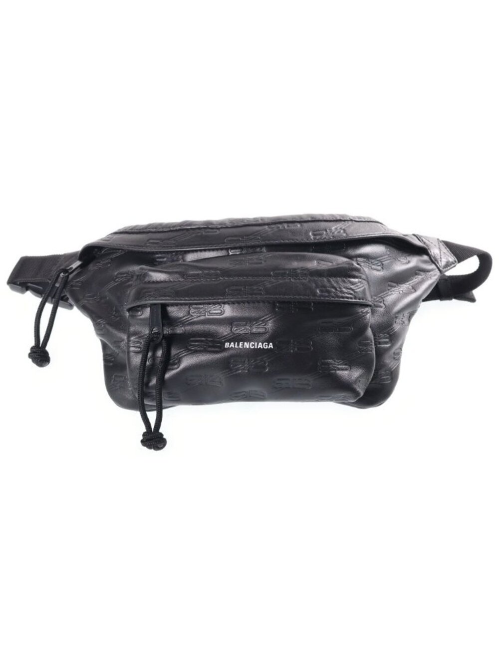 Balenciaga BB Signature Beltpack Embossed Belt Bag Black